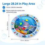 BDTGP Pet Water Play Mat for Cats And Dogs, Inflatable Ocean-Themed Toy with Floating Shapes, Indoor And Shaded Outdoor Activity Mat, Without Battery