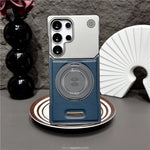 360 Rotating Bracket Hard PC Phone Case For Magsafe Samsung S26 S25 S24 S23 S22 Ultra Plus Magnetic Stand Holder Frameless Cover