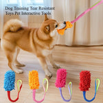 Dog Training Anti-tear Pulling Rope Toy Pet Plush Grinding Teeth Bite-resistant Toy Colorful Rope Ball Dog Interactive PuzzleToy