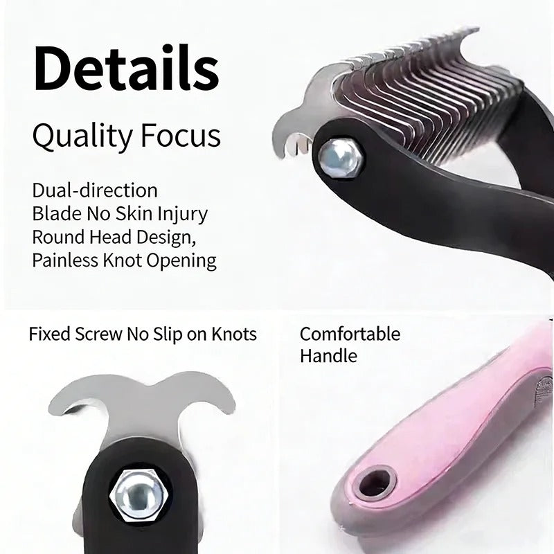 Professional Pet Cat Hair Removal Comb Brush Cat Dog Grooming Shedding Tools Double Sided Pet Grooming Comb for Pet Care