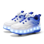 Two Wheels Children's Led Light Roller Skate Shoes For Kids Boys Girls