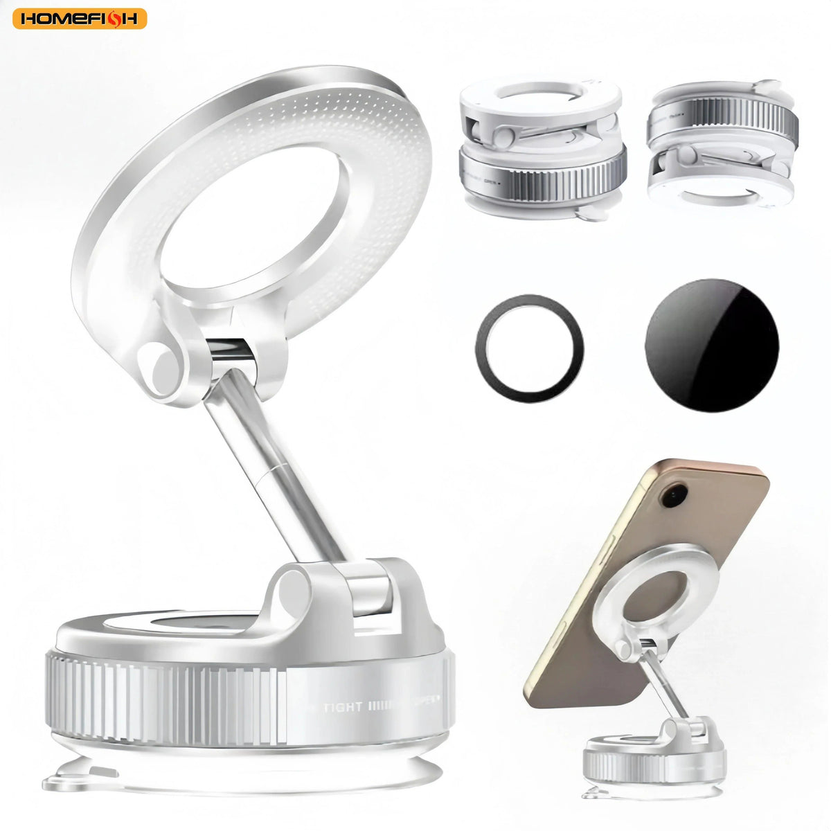 HOMEFISH K007 Magnetic Phone Holder|Three-axis Rotation For Free Adjustment|A Convenient Choice For Multiple Scenarios.