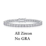 Junsun 3mm to 6.5mm D Color VVS1 Moissanite Tennis Bracelet for Women Men S925 Sterling Silver Fine Jewelry for Wife Husband
