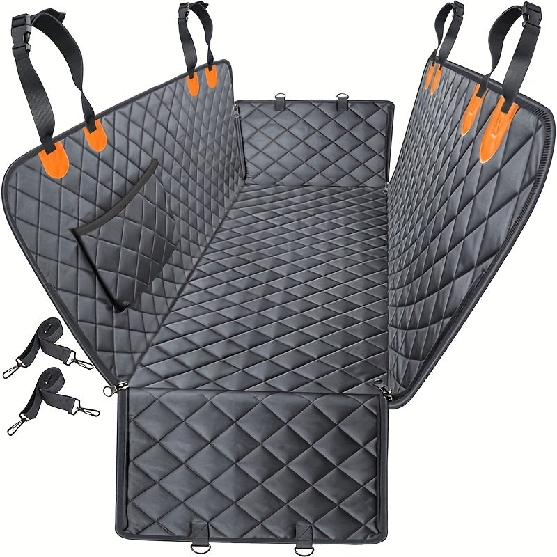 [Heavy-Duty Dog Seat Cover] 600D Heavy-Duty Dog Seat Cover Compatible for Car, Truck, SUV Rear Seats - Sliding Pad Pet Hammock with Scratch-Resistant Protection, Soft Durable Polyester Suitable for Vehicles, for Car Models