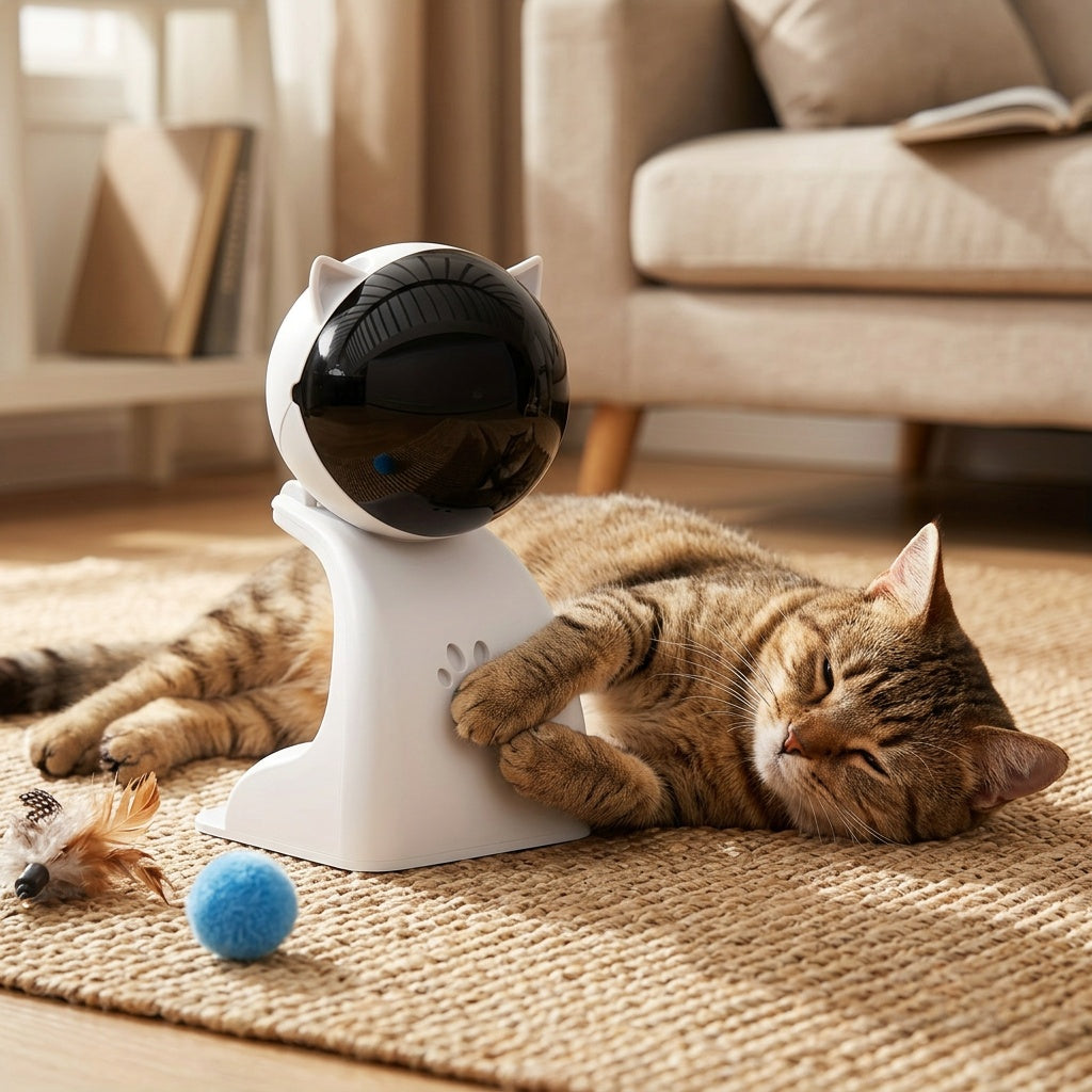 USB Rechargeable Interactive Laser Pointer - Automatic Cat Toys for Indoor Cats/Kittens/Dogs - 3 Sport Modes, Hang or Place, Holiday Gifts, Christmas Gifts