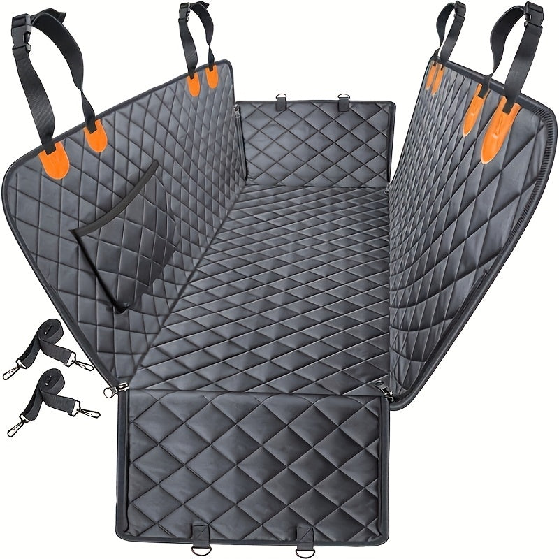 [Heavy-Duty Dog Seat Cover] 600D Heavy-Duty Dog Seat Cover Compatible for Car, Truck, SUV Rear Seats - Sliding Pad Pet Hammock with Scratch-Resistant Protection, Soft Durable Polyester Suitable for Vehicles, for Car Models