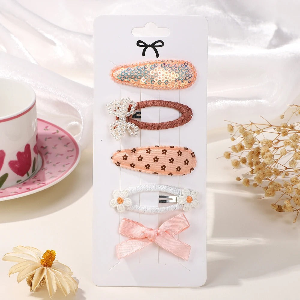 5Pcs BB Clips Set for Children Hair Accessories Sweet Hair bangs