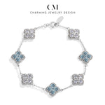 CHARMING Sparkling S925 Silver Top Quality Round Cut Moissanite Diamond Bracelet For Women Engagement Wedding Party Jewelry Gift