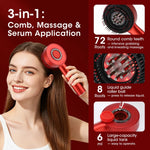 Modes Electric Massage Comb Portable Red Light Kneading Massage Hair Brush Hair Follicles On The Head Essence Oil Applicator