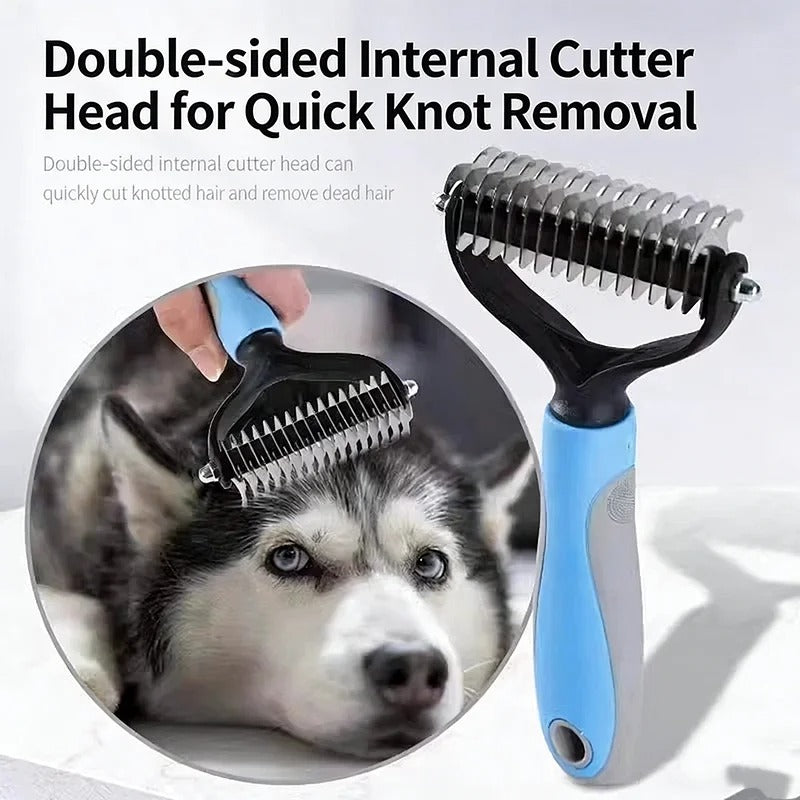 Professional Pet Cat Hair Removal Comb Brush Cat Dog Grooming Shedding Tools Double Sided Pet Grooming Comb for Pet Care
