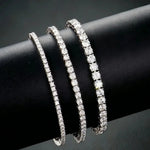 Junsun 3mm to 6.5mm D Color VVS1 Moissanite Tennis Bracelet for Women Men S925 Sterling Silver Fine Jewelry for Wife Husband