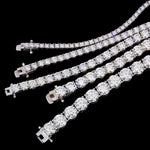 Junsun 3mm to 6.5mm D Color VVS1 Moissanite Tennis Bracelet for Women Men S925 Sterling Silver Fine Jewelry for Wife Husband