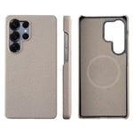 for Magsafe Case for Samsung Galaxy S26 S24 S25 Ultra Plus Natural Cowhide Leather Magnetic Protector Luxury Phone Back Cover