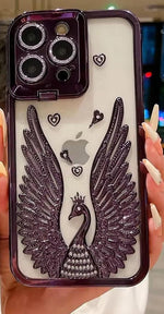 Luxury 3D Peacock Wings Rhinestone Phone Case