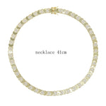Wholesale Geometric Shiny Plain Micro Pave 5A Zirconia CZ Moon Shaped Chain Choker Necklace Gold Color Fashion Women Jewelry Set