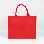 Custom Logo Natural Black Jute Bag Hessian Shopper Tote Bags With Strong Handles